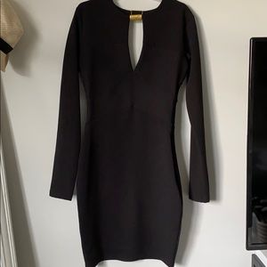 Black midi key hole dress